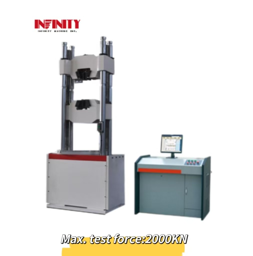 Easy Operation 2000KN Micro Electro Hydraulic Servo Tensile Compression Testing Machine